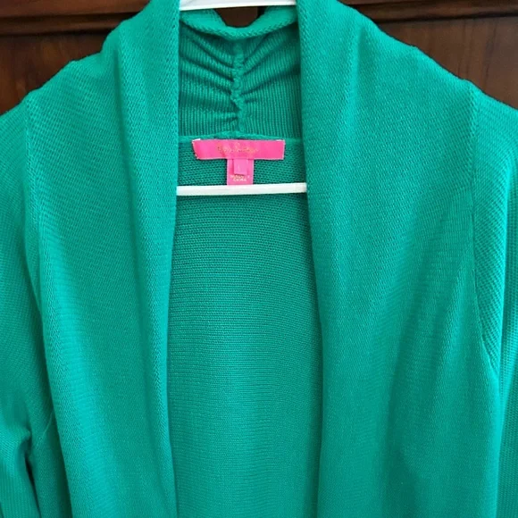 Like New Lilly Pulitzer Light Green Tatum Fringe Cardigan, Size Large - Picture 8 of 12